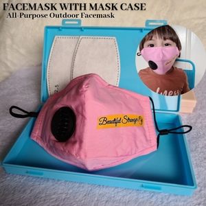 Kids Face Mask with Vent Pink Child Face Shield